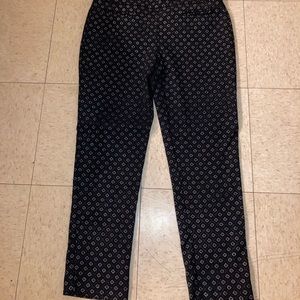 Black with white  floral pattern dress slacks